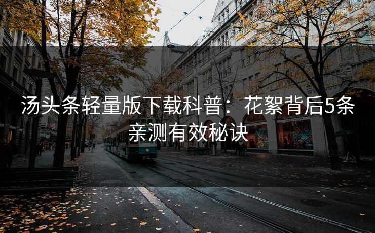 汤头条轻量版下载科普：花絮背后5条亲测有效秘诀