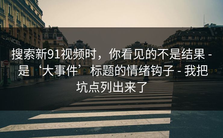 搜索新91视频时，你看见的不是结果 - 是‘大事件’标题的情绪钩子 - 我把坑点列出来了