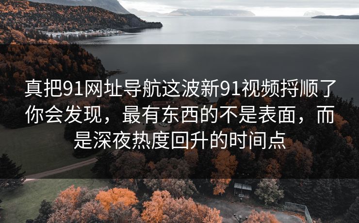 真把91网址导航这波新91视频捋顺了你会发现,最有东西的不是表面,而是深夜热度回升的时间点 真把91网址导航这波新91视频捋顺了你会发现,最有东西的不是表面,而是深夜热度回升的时间点